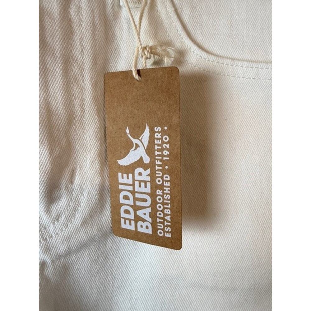 New Eddie Bauer Women Size 6 White Stretch Cotton High Rise Cutoff Denim Shorts - Picture 9 of 11